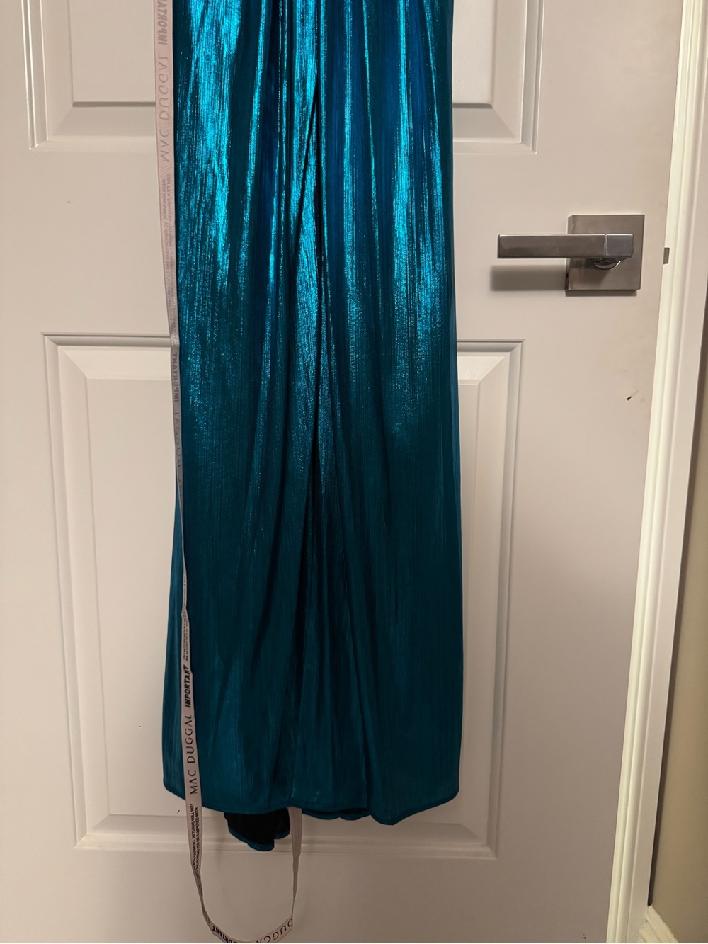 Mac Duggal Shimmering Teal Evening Dress - Picture 6 of 8